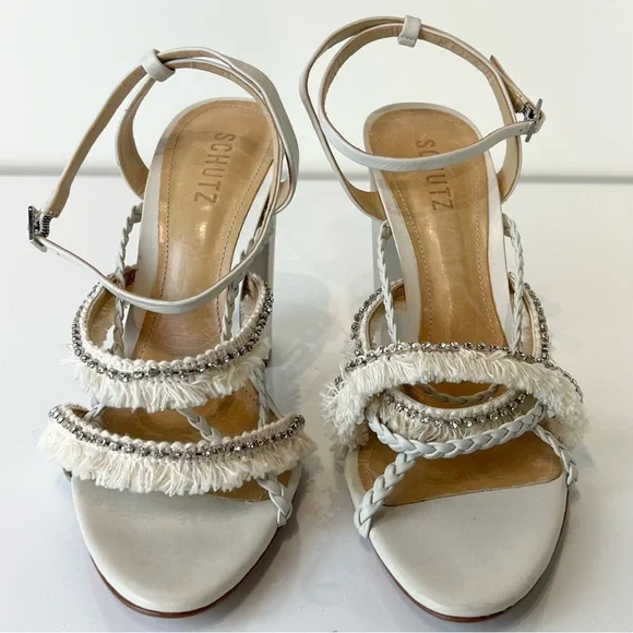 NEW SCHUTZ REVOLVE IVORY SANDALS - Picture 10 of 13